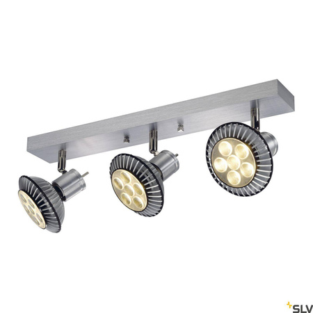 ASTO 3, lampa ścienna i sufitowa, trzypunktowa, QPAR51, szczotkowane aluminium, maks. 225 W (147443) - SLV