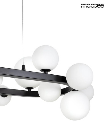 MOOSEE lampa wisząca ALURE OVAL 120       czarna/mleczna (MSE1501100606/MILK) - Moosee