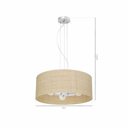 Lampa wisząca MARSHALL WHITE / RATTAN 3xE27 (MLP7490) - Milagro