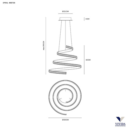Lampa Wisząca SPIRAL Kol. Biały 4000K (0036.30 DIM N) - Vivida