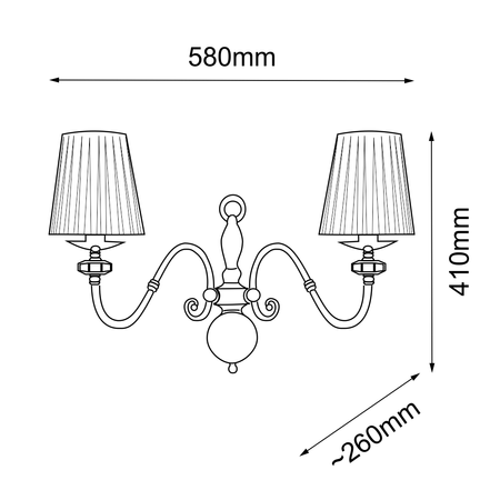 Kinkiet Lilosa 2 - Mosiądz polerowany (410 mm)   (8399) - Amplex