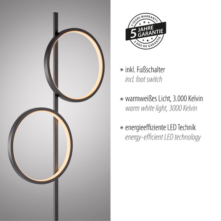 MINI RITUS LAMPA PODŁOGOWA CZARNY (15396-18) - Paul Neuhaus