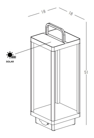 OUTDOOR PORTABLE LIGHT WITH SOLAR 3W GRAPHITE (E302 Zambelis) - Zambelis