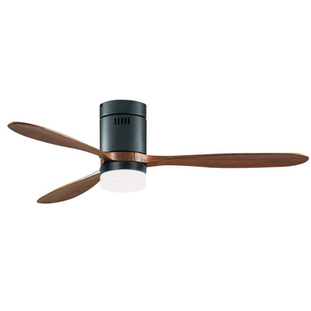 Wentylator sufitowy czarny z wiatrakami wiśniowymi LED 15W (19144 Zambelis) - Zambelis