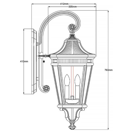 Kinkiet zewnętrzny Cotswold Lane (FE-COTSLN2-L-BK) - Elstead Lighting