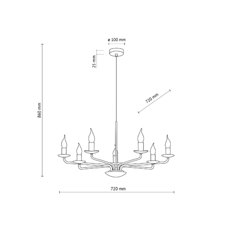 LIMAL SABIA LAMPA WISZĄCA 7XE14 (11346) - TK Lighting