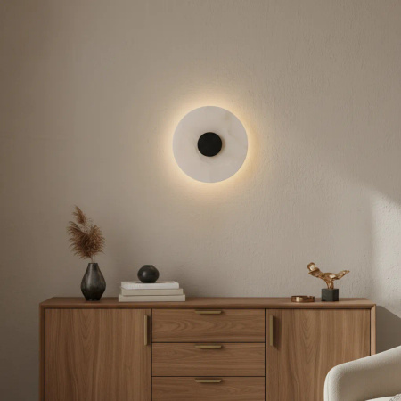 Marmurowy kinkiet Dalinia 1xLED czarny (WL0114-BK) - Yaskr