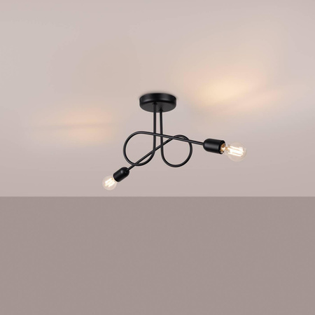 Żyrandol LOOP 2 czarny (SL.1472) - Sollux Lighting