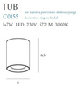 Lampa sufitowa TUB kwadrat + pierścień ozdobny złoty (C0212) - Maxlight