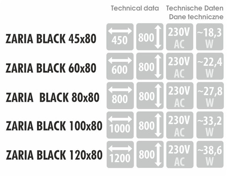 Lustro ZARIA BLACK - MCJ
