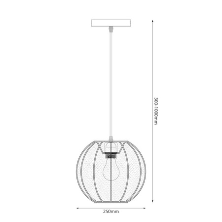 Lampa wisząca Dana Czarny 1xE27 (ML1806) - Milagro