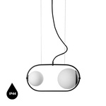 KOBAN A czarna sufitowa lampa wisząca z podwyższoną szczelnością IP44 (KOA222PS0) - Ummo