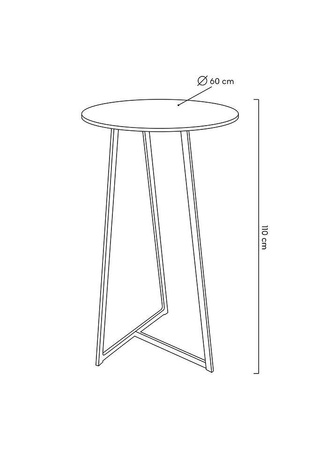 Stolik barowy ALLEN 60 czarny (545-CWDFI60) - King Home