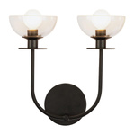 Kinkiet Sylvia - 2 źródła światła - Matowa czerń (ALM-SYLVIA-2WB-BK-CL) - Elstead Lighting