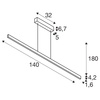 Lampa wisząca ONE LINEAR 140 PHASE up/down (1006189) - SLV