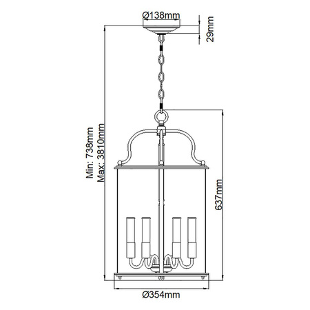 Lampa wisząca  Gentry (HK-GENTRY-P-L-PN) - Elstead Lighting