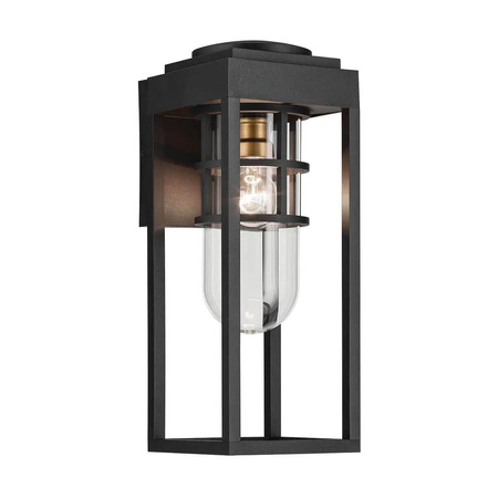 Średnia latarnia naścienna Hone - 1 źródło światła - Strukturalna czerń (KL-HONE-M-BKT) - Elstead Lighting