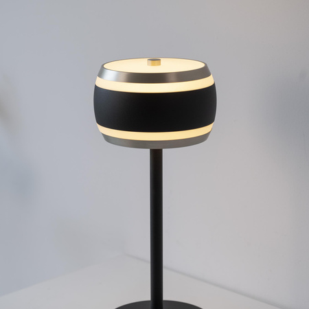 Przenośna, ładowana lampa stołowa PURE FALLING RINGS CZARNA (4503-18) - Paul Neuhaus