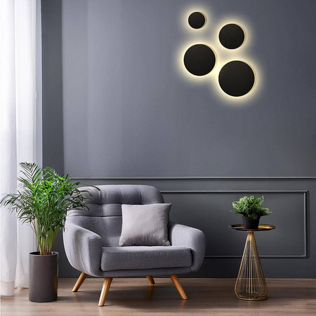 Kinkiet ze zmienną barwą światła Disk 15W 3CCT IP65 Czarny (ML1287) - Milagro