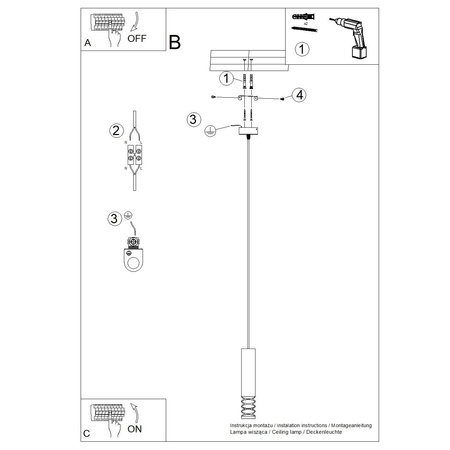 Lampa wisząca LAMI 1 biały (SL.1686) - Sollux Lighting