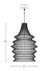 RATTAN PENDANT LIGH E BLACK (20155 Zambelis) - Zambelis