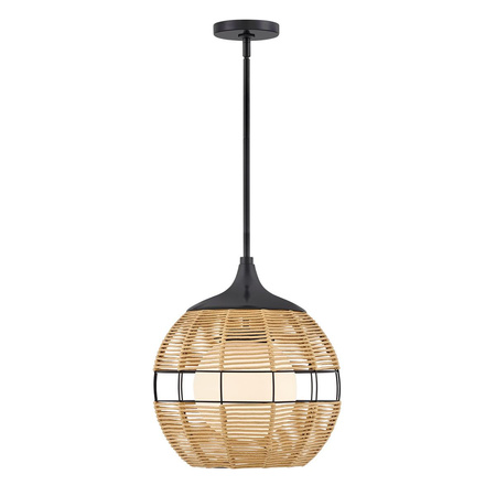 Mała lampa wisząca na taras Maddox karmelowy beż (QN-MADDOX-P-S-BK-CAM) - Quintiesse