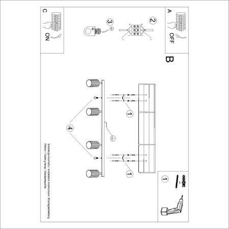 Plafon KARBON 4L taupe (SL.1765) - Sollux Lighting