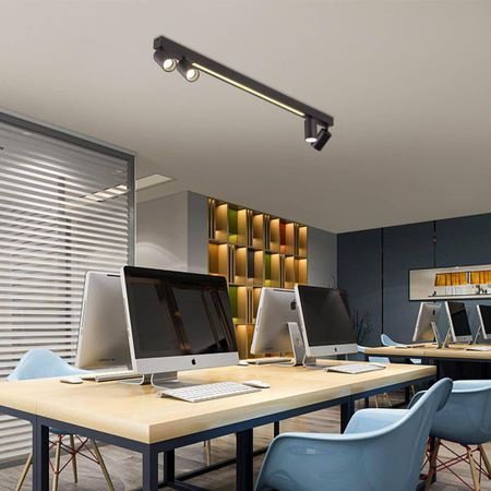 Lampa sufitowa z pilotem Perugia 4xGU10 + 1xLED czarna  (LP-0703/4C BK) - Light Prestige