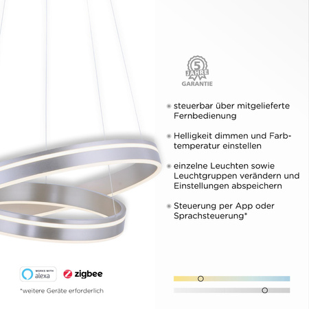 Q-VITO LAMPA WISZĄCA SREBRNY (8420-55) - Paul Neuhaus