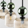 SOPHIA GREEN COGNAC LAMPA WISZĄCA 3XE14 (11147) - TK Lighting