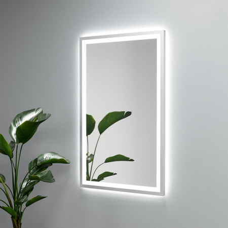 Lustro prostokątne ASTON PLUS w ramie z oświetleniem LED - MCJ
