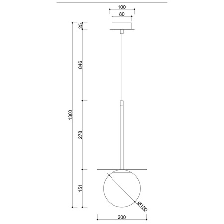 BORRA B czarna sufitowa lampa wisząca (BRB122P0) - Ummo