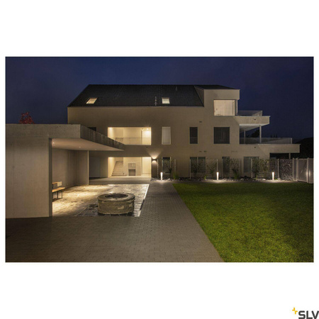 SQUARE TURN, QT14, lampa ścienna outdoor, kolor srebrnoszary, maks. 42W, IP44 (1000335) - SLV