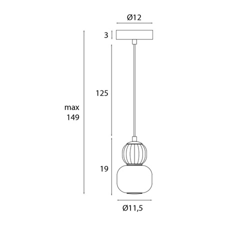 MAXLIGHT P0625 LAMPA WISZACA MODERN 5W, OPAL + MEDIUM BROWN