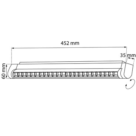 Spot magnetyczny Komatsu Slim dot move - Czarny - 48V 24W 1920lm (452 mm) 3000K (6061) - Shilo