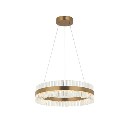 PENDANT LED LIGHT 56W 3000K STAINLESS STEEL -GLASS GOLD MATT (22039 Zambelis) - Zambelis