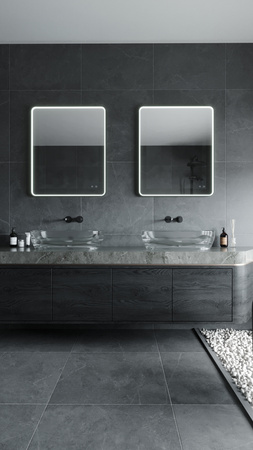 Podświetlane,ściemnialne lustro MAXLIGHT W0385 MIRROR PROSTOKĄT 76x91cm