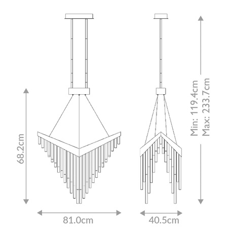 Żyrandol Vivien - Szczotkowane złoto (QN-VIVIEN-P-L-BG) - Quintiesse