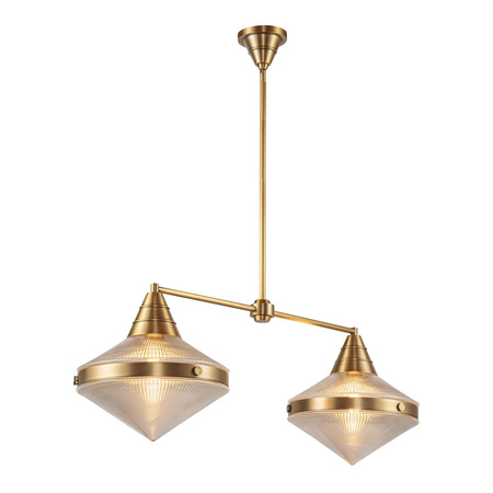 Lampa wyspowa Willard - 2 źródła światła - Vintage mosiądz (QN-WILLARD-LP2-VBS-PG) - Quintiesse