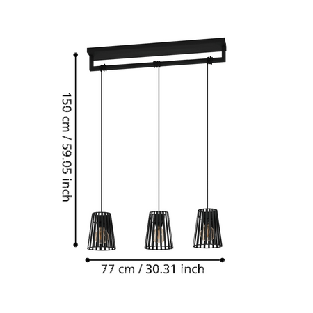 Lampa wisząca BOGOTA czarna (390003) - EGLO