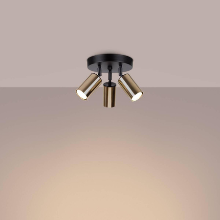 Plafon WINX 3P czarny/złoty (SL.1385) - Sollux Lighting