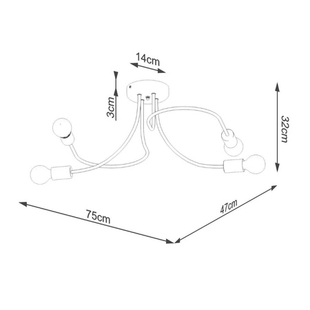Żyrandol LEVAR 4 czarny (SL.1455) - Sollux Lighting