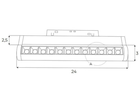 MAXLIGHT M0019D LAMPA LINIOWA MAGNETYCZNA SYSTEM DALI 12W 741LM 3000K
