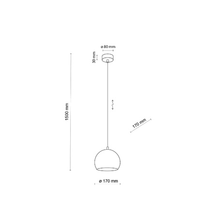 ZOE BROWN LAMPA WISZACA 1 S (10170) - TK Lighting