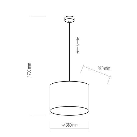 Lampa wisząca TERCINO BLACK Ø 38 (6191) - TK Lighting
