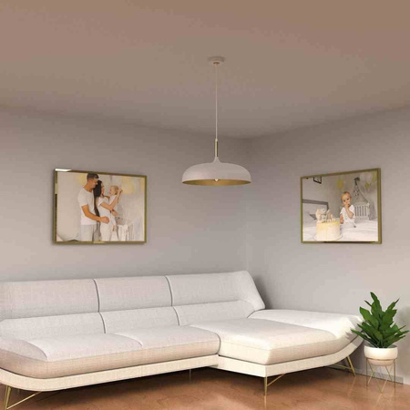Lampa wisząca LINCOLN WHITE/GOLD 1xE27 45cm (MLP7899) - Milagro