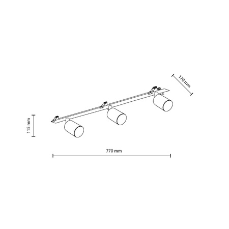 NEX WHITE 3XGU10 LAMPA SUFITOWA PODTYNKOWA (10804) - TK Lighting