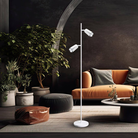 FLOWER WHITE CHROME LAMPA PODŁOGOWA 1xGU10 (ML0277) - Milagro