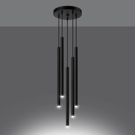 Lampa wisząca PASTELO 5P czarna (SL.1176) - Sollux Lighting