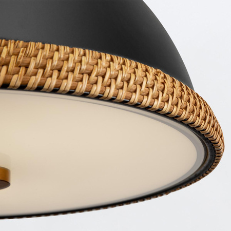 Pojedyncza lampa nad stół Doral  Matowa czerń, vintage mosiądz (QN-DORAL-P-M-BK) - Quintiesse